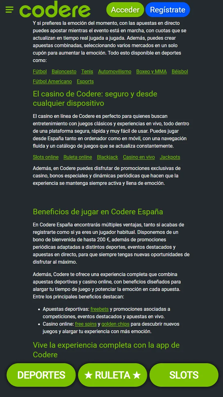 Captura 1 de Codere