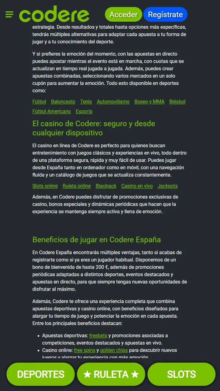Captura 3 de Codere